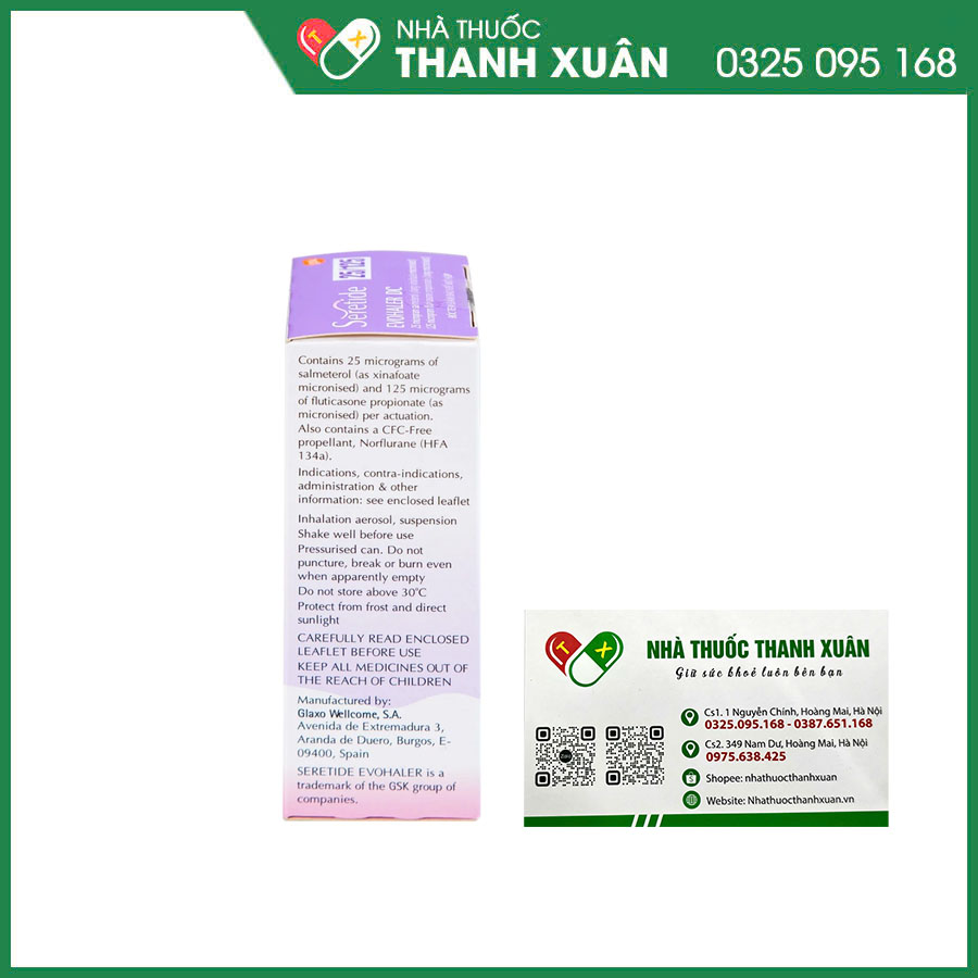 Seretide Evohaler DC 25/125 thuốc điều trị hen và bệnh phổi tắc nghẽn mạn tính (COPD)